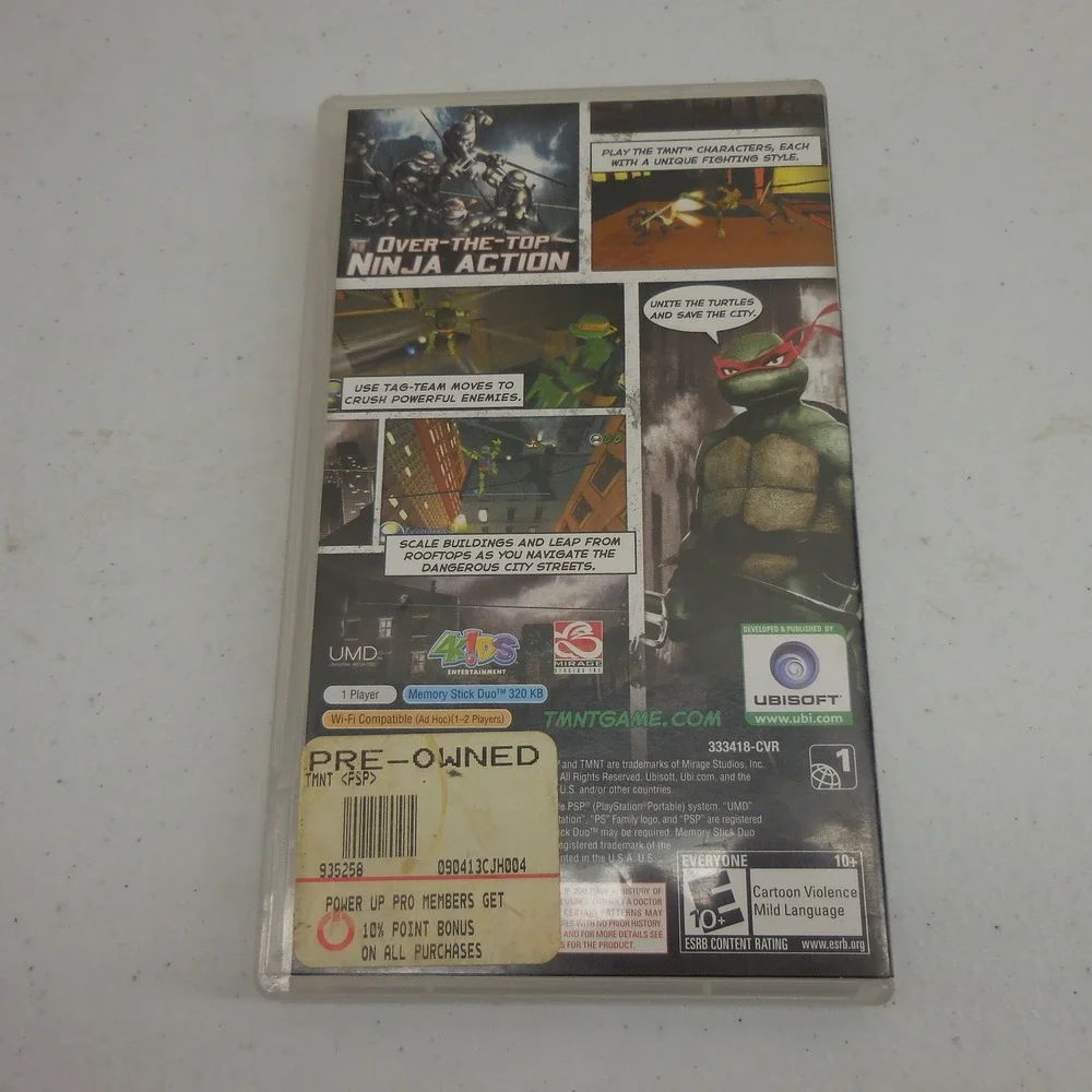 TMNT Teenage Mutant Ninja Turtles Sony PSP Ubisoft UMD Video Game 2007
